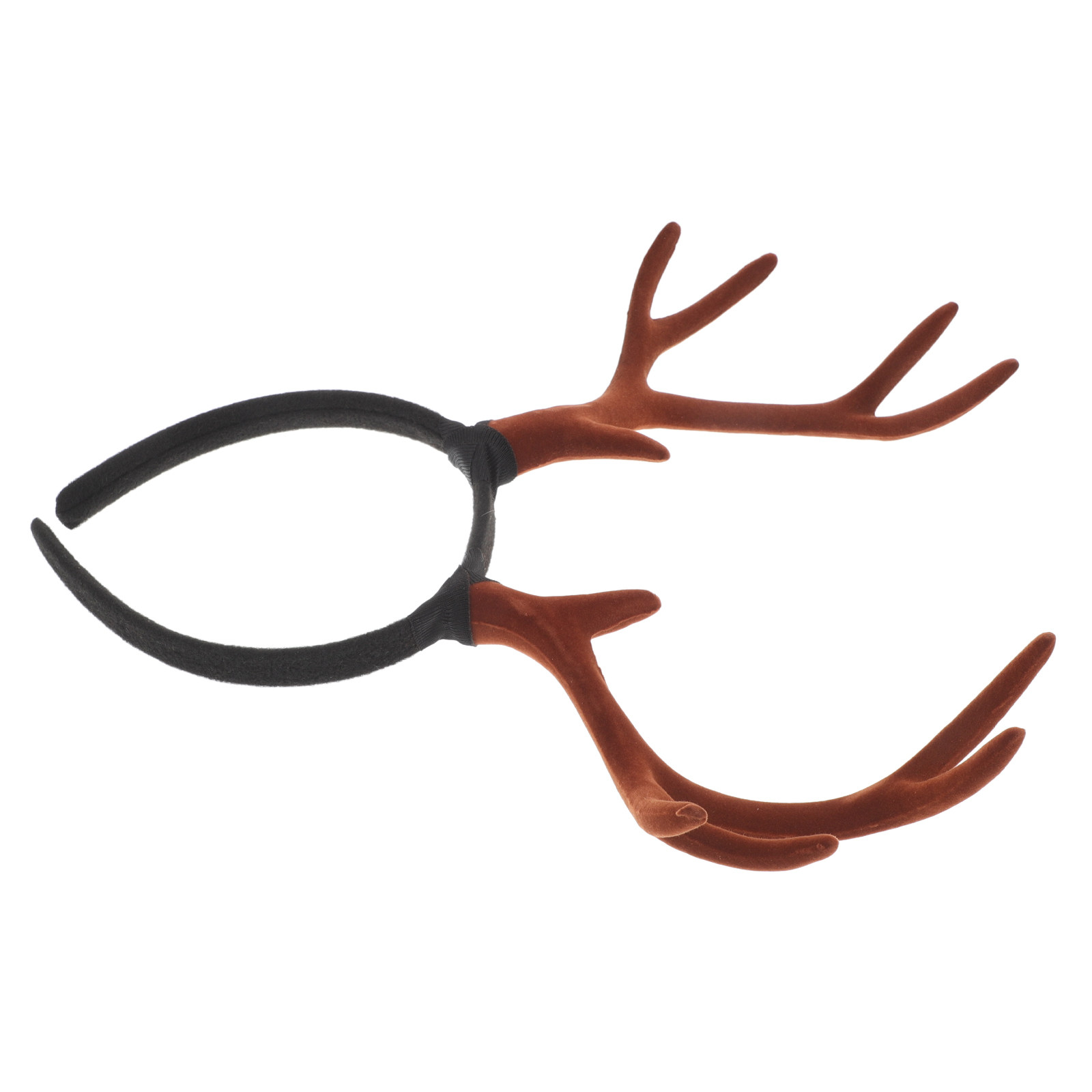 Reindeer Antlers Headband - リアルなデザインのフロッキング加工されたトナカイの角のヘッドバンド、年齢を問わず調整可能、クリスマスパーティー、コスプレ、ハロウィンの鹿のヘッドウェア