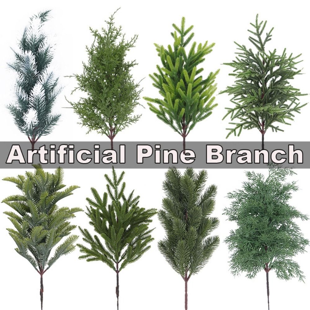 Christmas Tree Artificial - 人工松の枝のクリスマスツリー、偽のヒノキの葉、DIYの花輪、家の装飾、リアルな緑の植物、パーティー用品