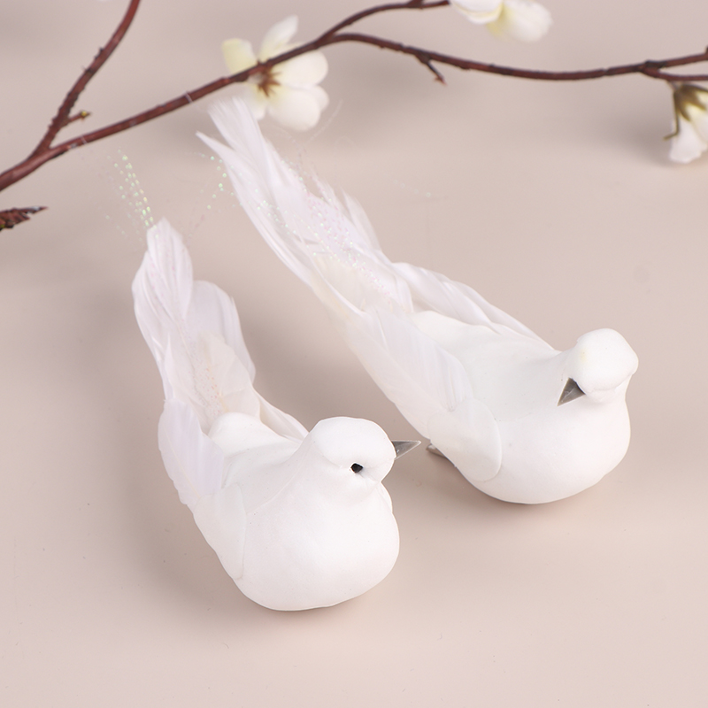 Christmas Tree Artificial - △ 1個入り人工鳩鳥、偽鳩、シミュレーション羽根鳩、クリスマスツリー、結婚式、パーティーの飾り、家のリビングルームの装飾