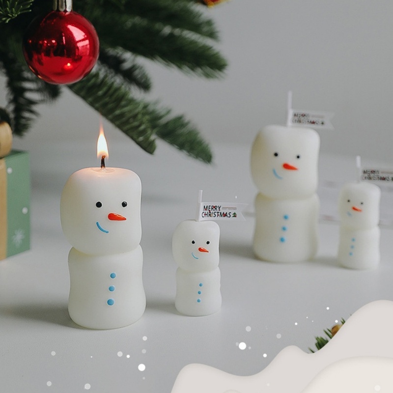 Holiday Candle Set - 2個セット メリークリスマス 雪だるまの香りのキャンドル かわいい雪だるま アロマセラピーキャンドル クリスマス