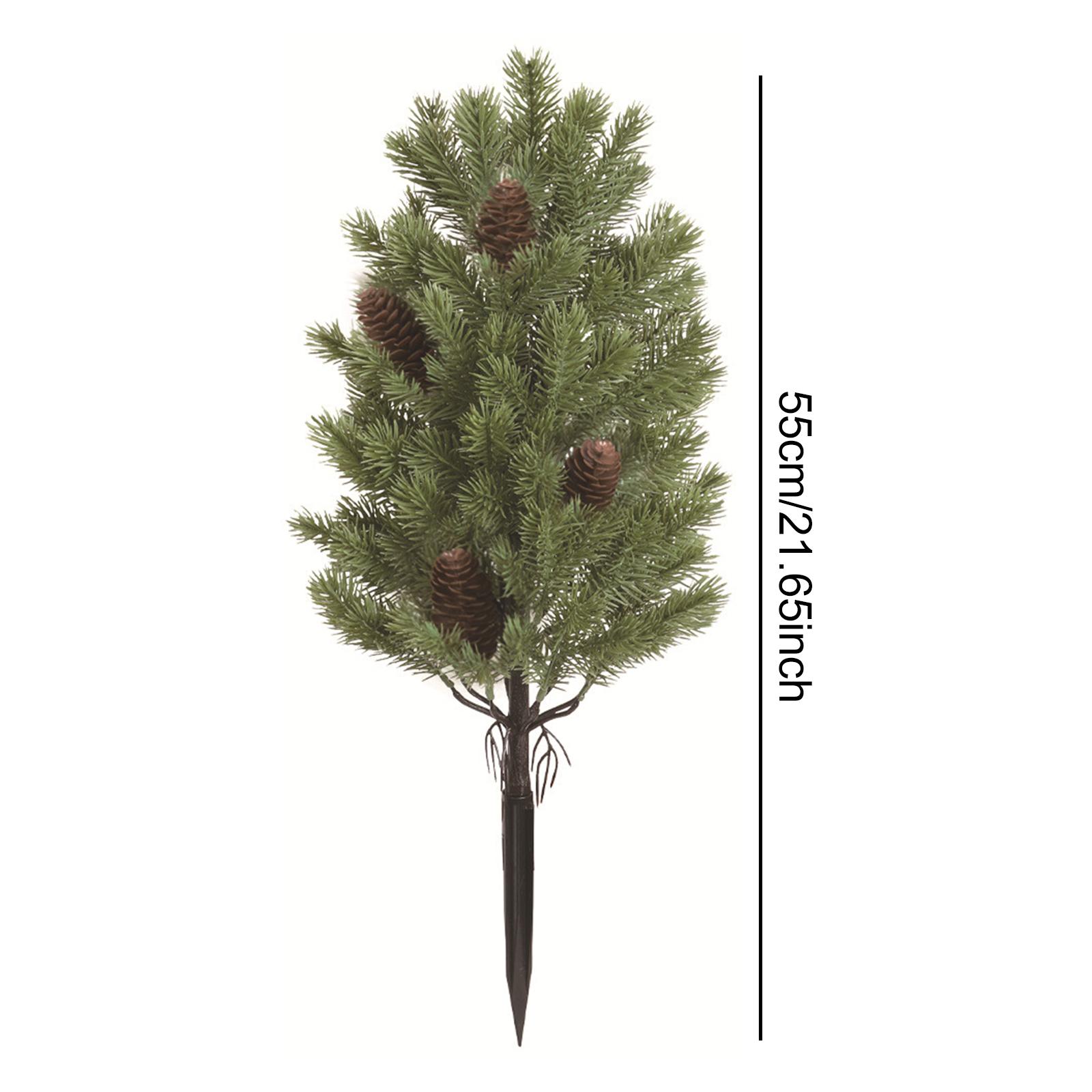 Christmas Tree Artificial - 人工クリスマスツリーの枝 高さ21.65インチ、装飾用、屋内・屋外・裏庭・通路・プランター・家庭用、地面固定用ステーク付き