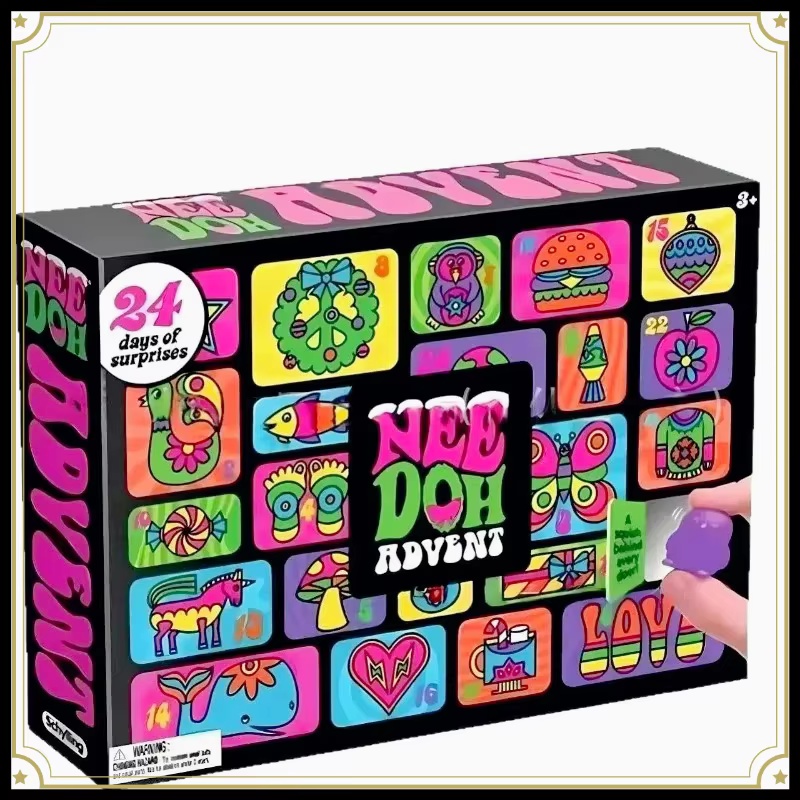 Advent Calendar Gift - 2026年NeeDohアドベントカレンダー 子供向けギフト 24日間 3D PVC人形 カウントダウン