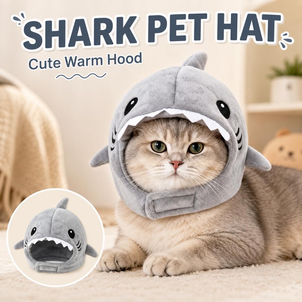 かわいいサメのペット用帽子 冬用暖かいぬいぐるみ猫コスチュー - Santa Hat Plush のレビューと価格