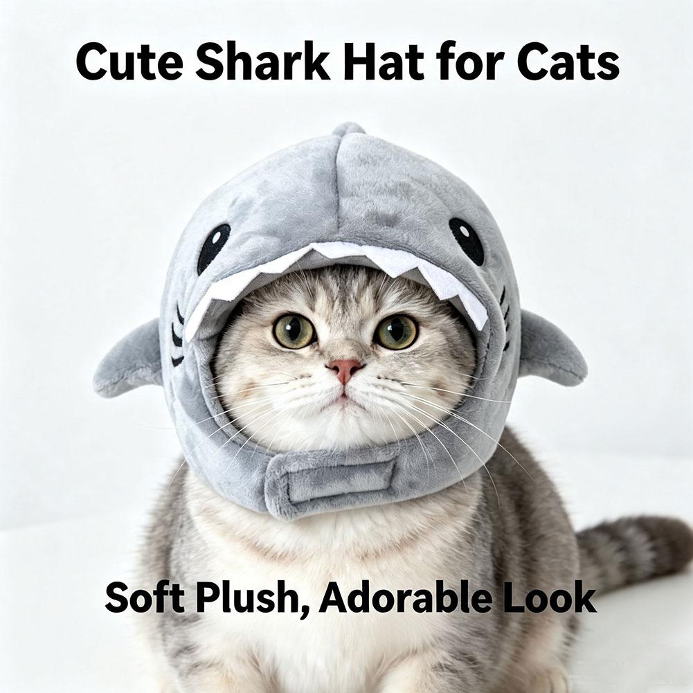 かわいいサメのペット用帽子 冬用暖かいぬいぐるみ猫コスチュー - Santa Hat Plush のレビューと価格