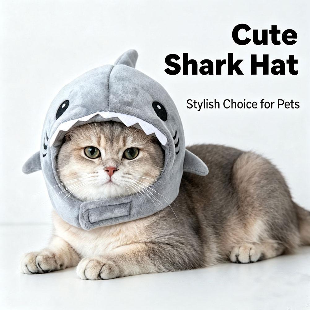 かわいいサメのペット用帽子 冬用暖かいぬいぐるみ猫コスチュー - Santa Hat Plush のレビューと価格