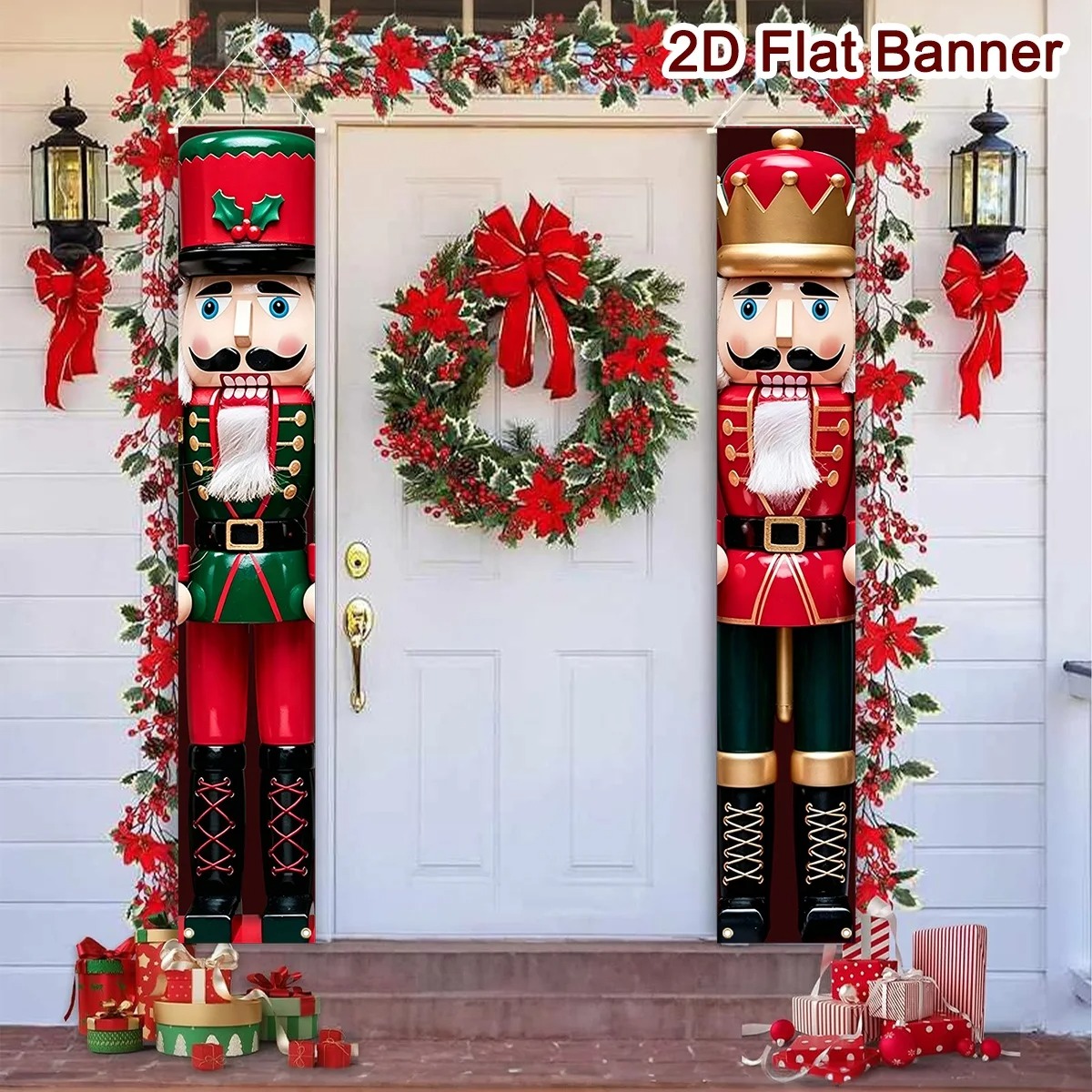 クリスマスポーチバナーセット 兵士くるみ割り人形 縦型ドアカ - Nutcracker Figurine のレビューと価格
