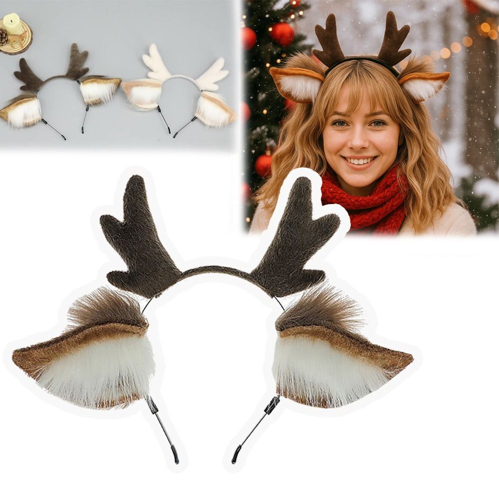 ユニセックス鹿耳トナカイの角ヘッドバンドかわいいパーティー頭 - Reindeer Antlers Headband のレビューと価格