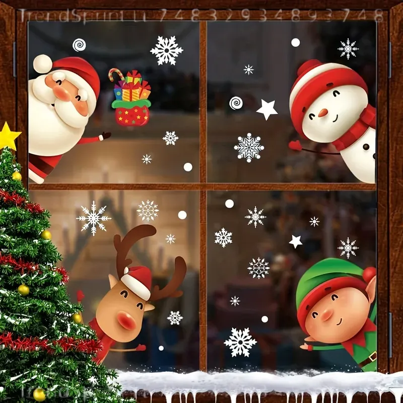 82枚入り クリスマス ウィンドウ クリングス ステッカー  - Snowflake Window Decal のレビューと価格