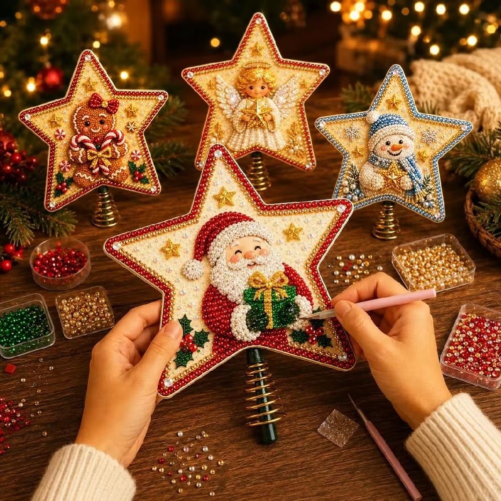 星形のクリスマスツリートッパー。カラフルなホリデーデコレーシ - Star Tree Topper のレビューと価格