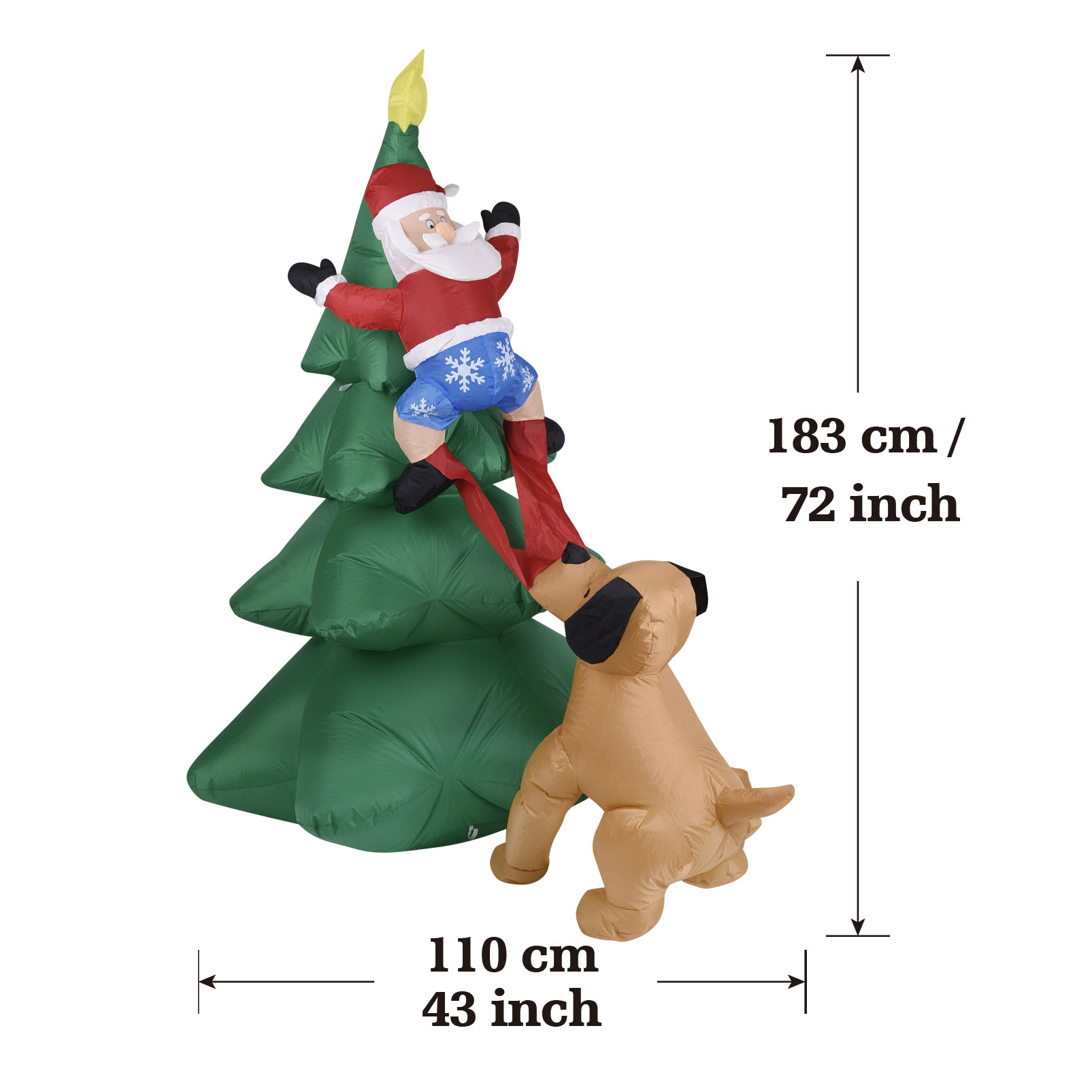 クリスマス インフレータブル ドッグ サンタクロース付き ツ - Christmas Lights Outdoor のレビューと価格