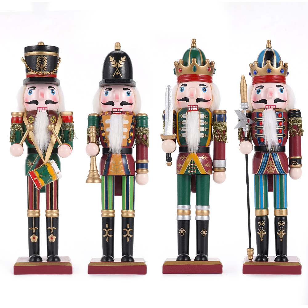 手作りのくるみ割り人形の木製フィギュア,クリスマスデコレーシ - Nutcracker Figurine のレビューと価格