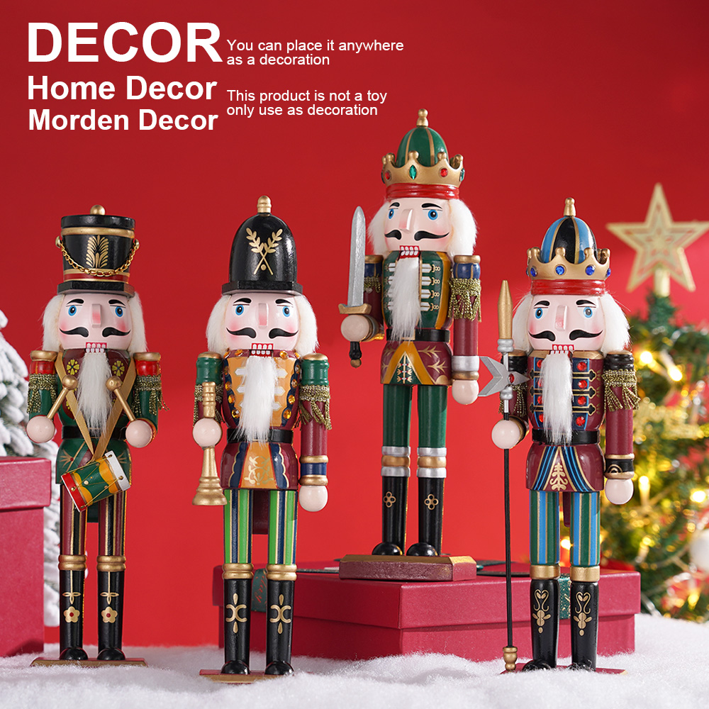 手作りのくるみ割り人形の木製フィギュア,クリスマスデコレーシ - Nutcracker Figurine のレビューと価格