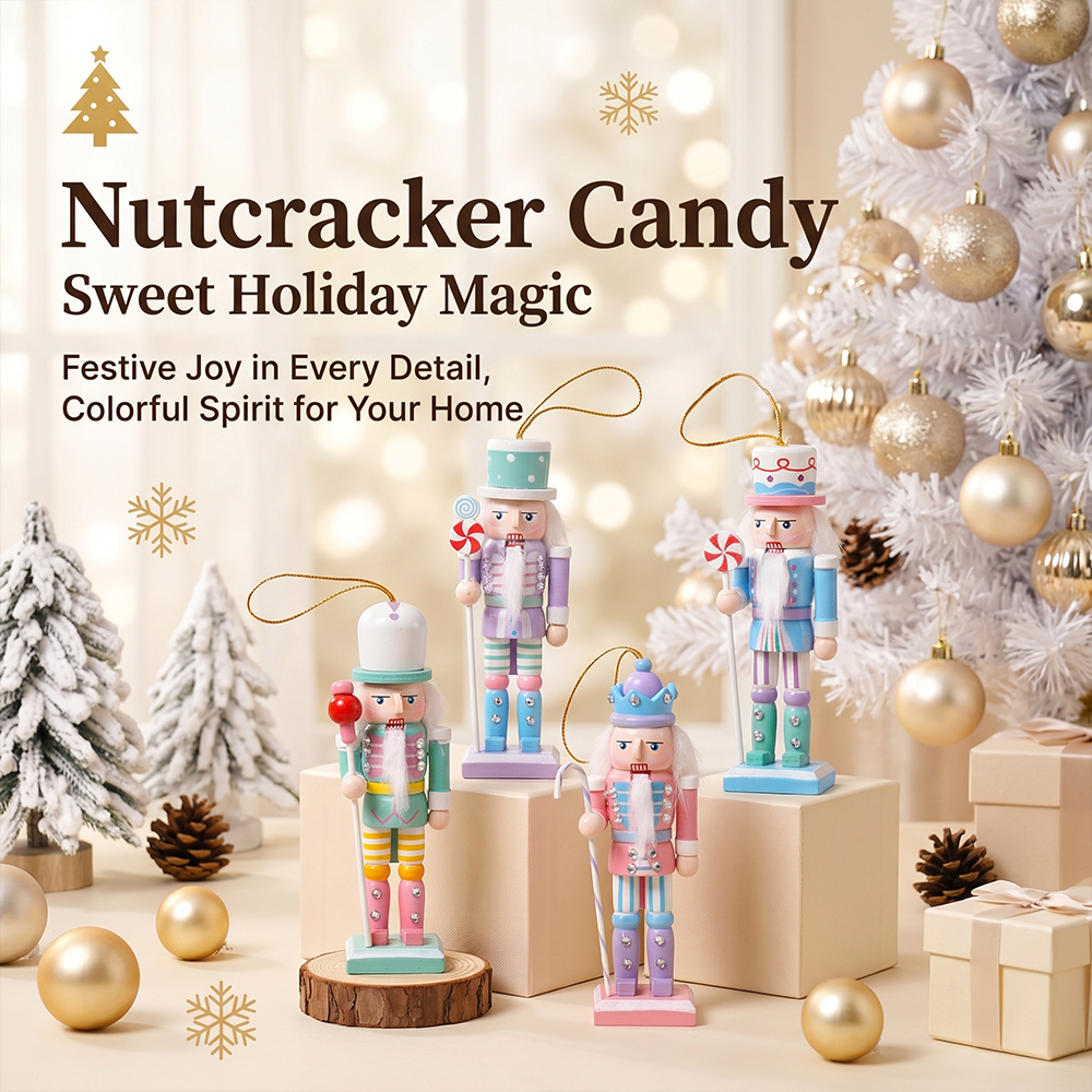12CM クリスマスくるみ割り人形兵士パペットキャンディシリ - Nutcracker Figurine のレビューと価格