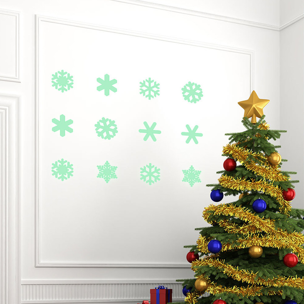 1セット 光る雪の結晶ウォールステッカー クリスマス 暗闇で - Snowflake Window Decal のレビューと価格
