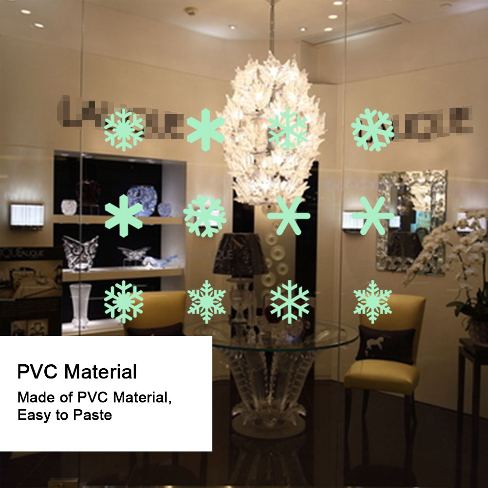 1セット 光る雪の結晶ウォールステッカー クリスマス 暗闇で - Snowflake Window Decal のレビューと価格