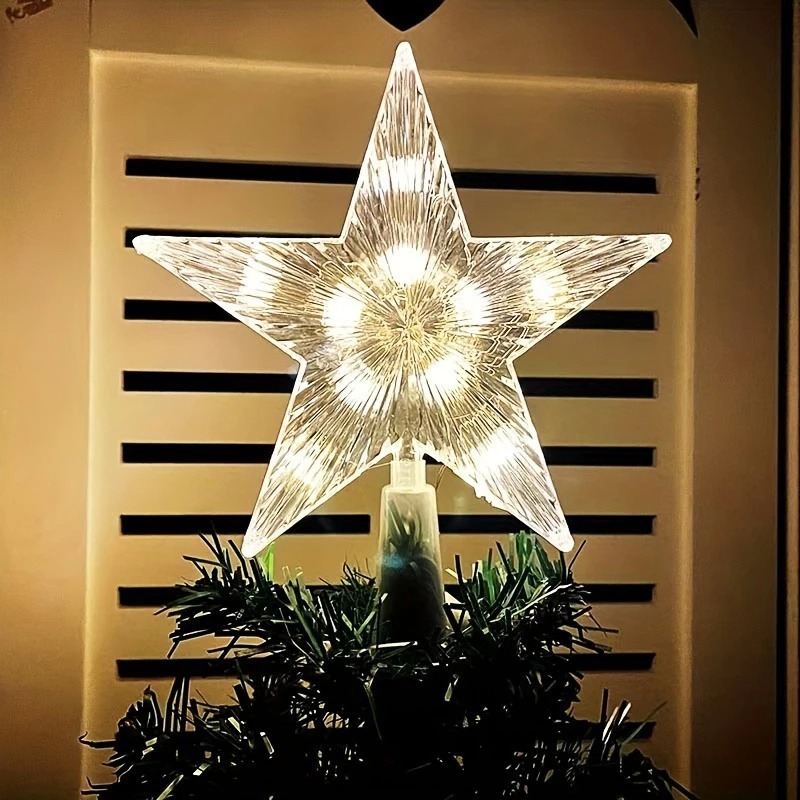 15cm クリスマスデコレーション 光るツリートッパー グリ - Star Tree Topper のレビューと価格
