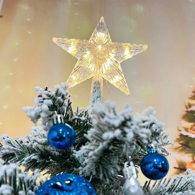 15cm クリスマスデコレーション 光るツリートッパー グリ - Star Tree Topper のレビューと価格