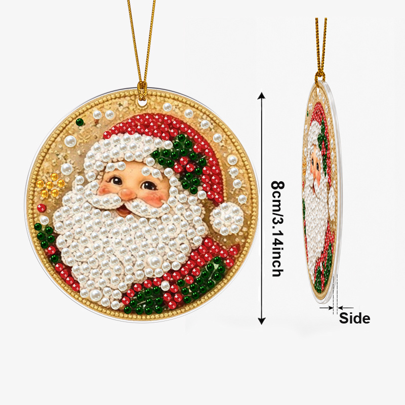 6個セット 2Dフラットアクリルパールダイヤモンドペインティ - Christmas Stocking Hanging のレビューと価格