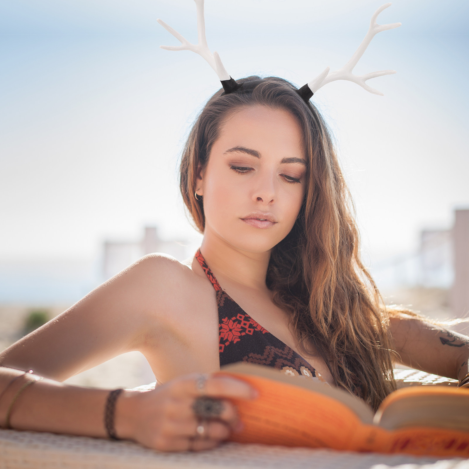 1個入り、精巧なデザインのトナカイの角を模したヘアバンド。ク - Reindeer Antlers Headband のレビューと価格