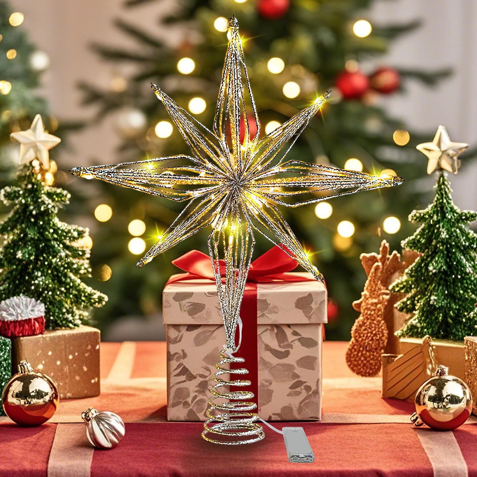 クリスマスツリートッパー 3D スター ライト付きツリートッ - Star Tree Topper のレビューと価格