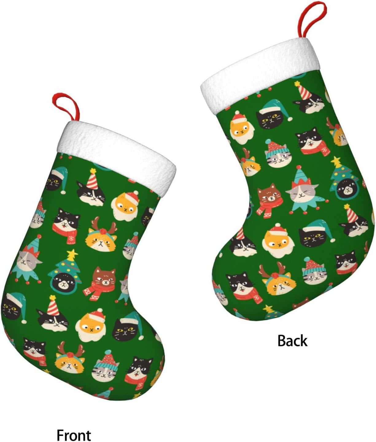 かわいい猫グリーンクリスマスストッキング暖炉吊り下げ靴下ホル - Christmas Stocking Hanging のレビューと価格